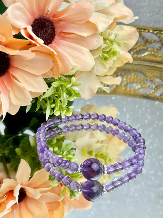 Ametyst armbånd 5mm+/11mm+