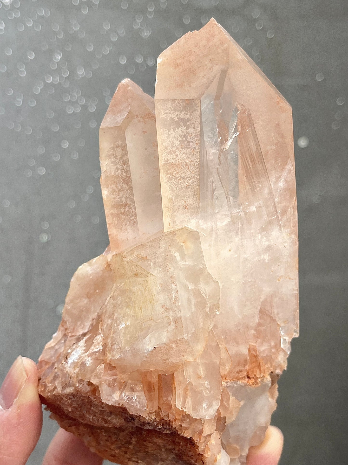 Quartz group with hematite