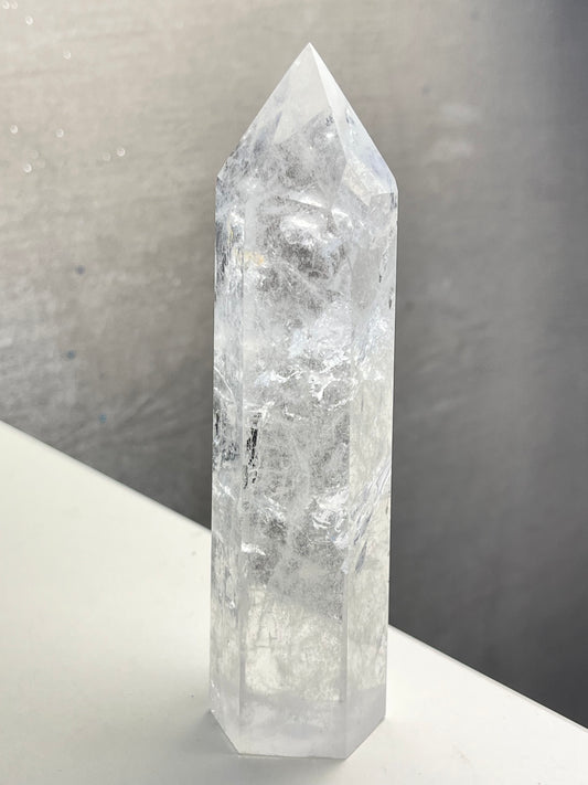 Bergkrystall klar kvarts tårn