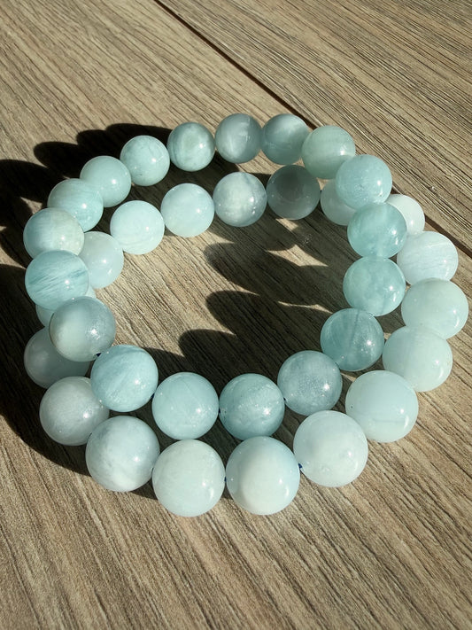 Akvamarin armbånd 9-11mm+