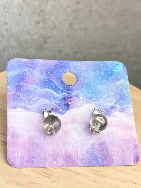 Øredobber med klar kvarts i 925 sterling sølv