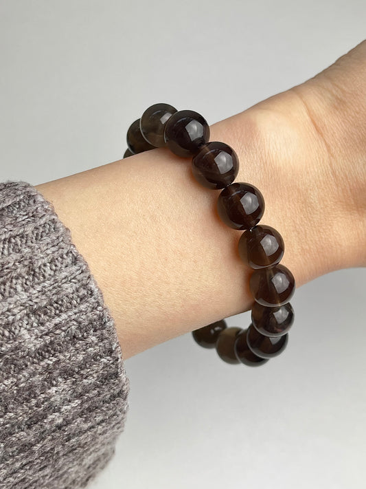 Røykkvarts armbånd 10-11mm+