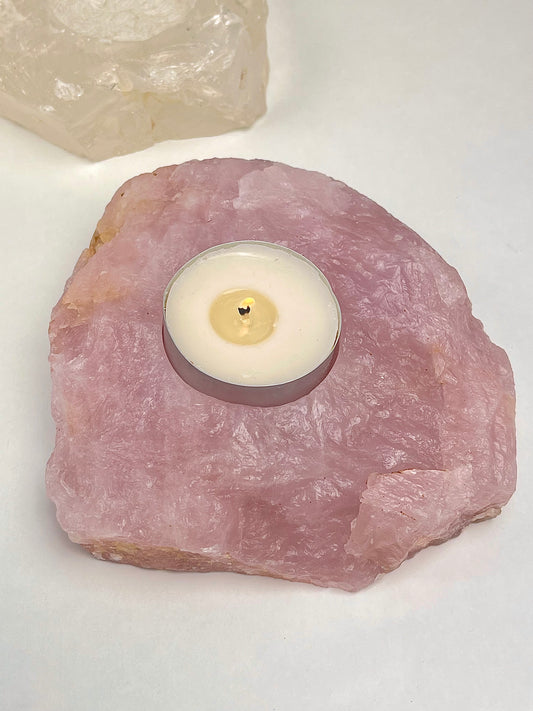 Rosenkvarts telysholder
