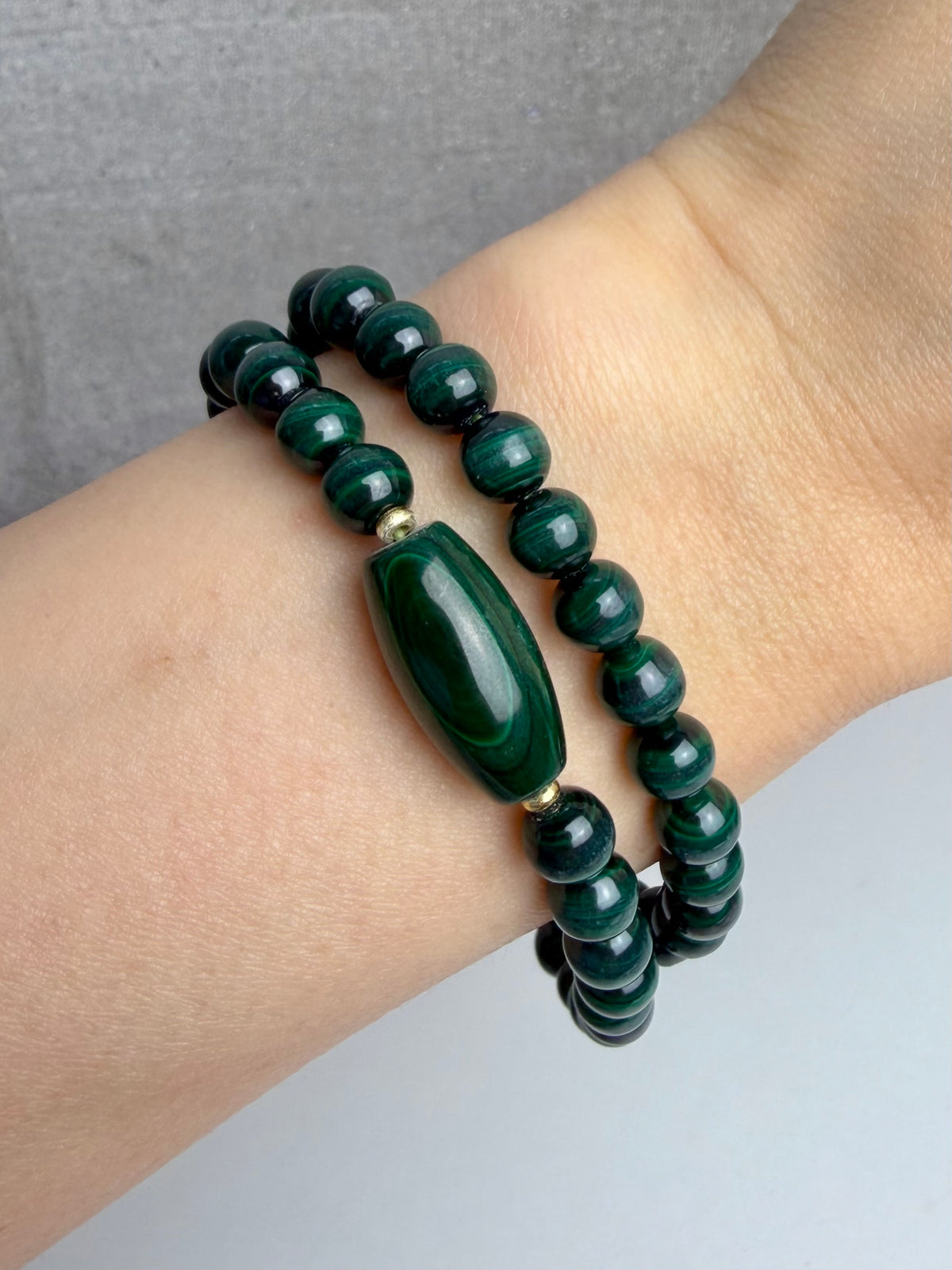 Malakitt armbånd 6mm+
