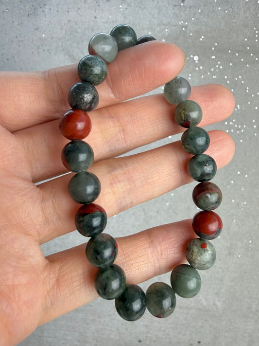 Afrikansk blodstein armbånd 8mm+