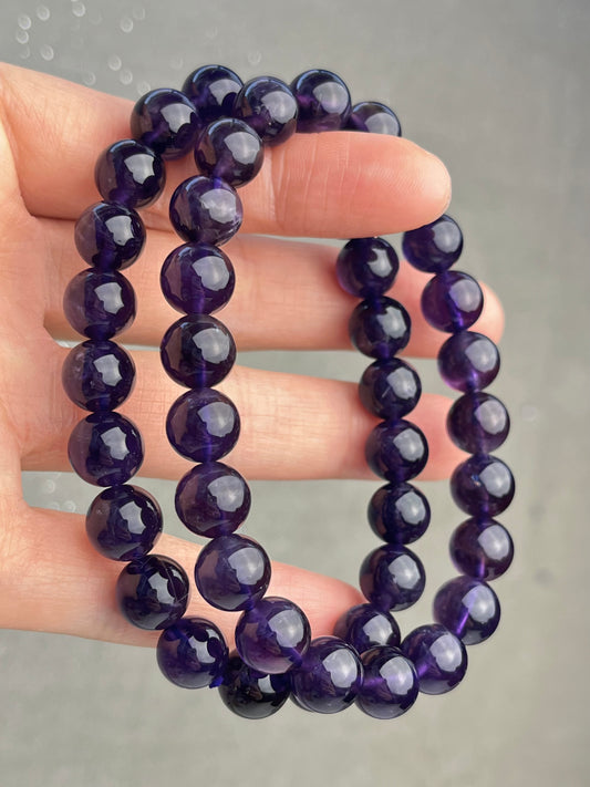 Ametyst armbånd 9mm+