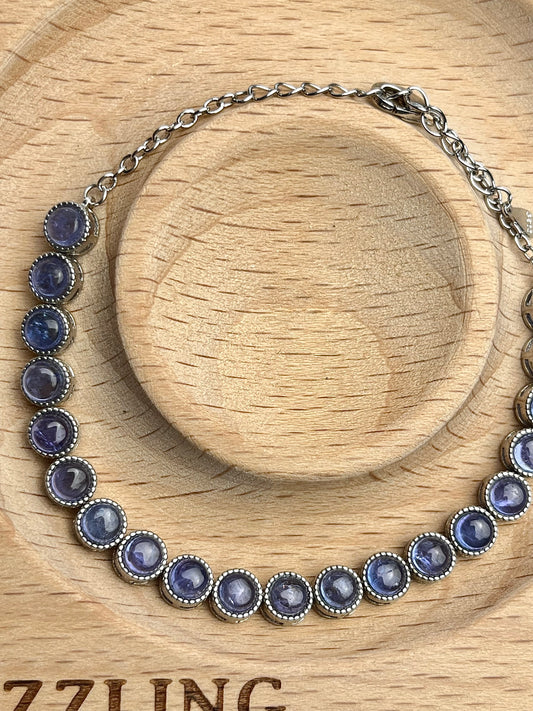 Tanzanitt armbånd i 925 sterling sølv