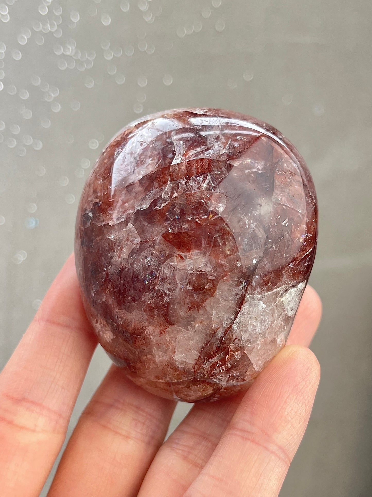 Flame Quartz Hand Stone