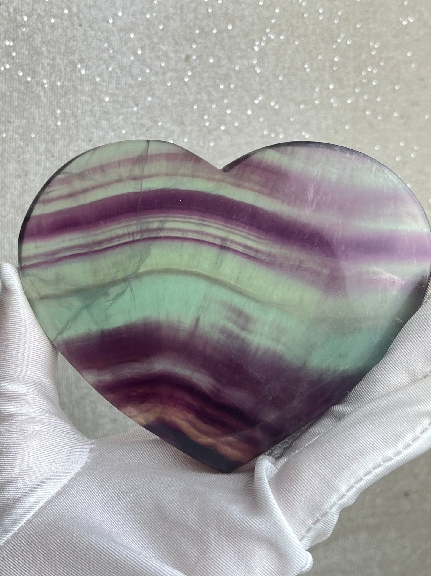 Regnbue Fluoritt Hjerte