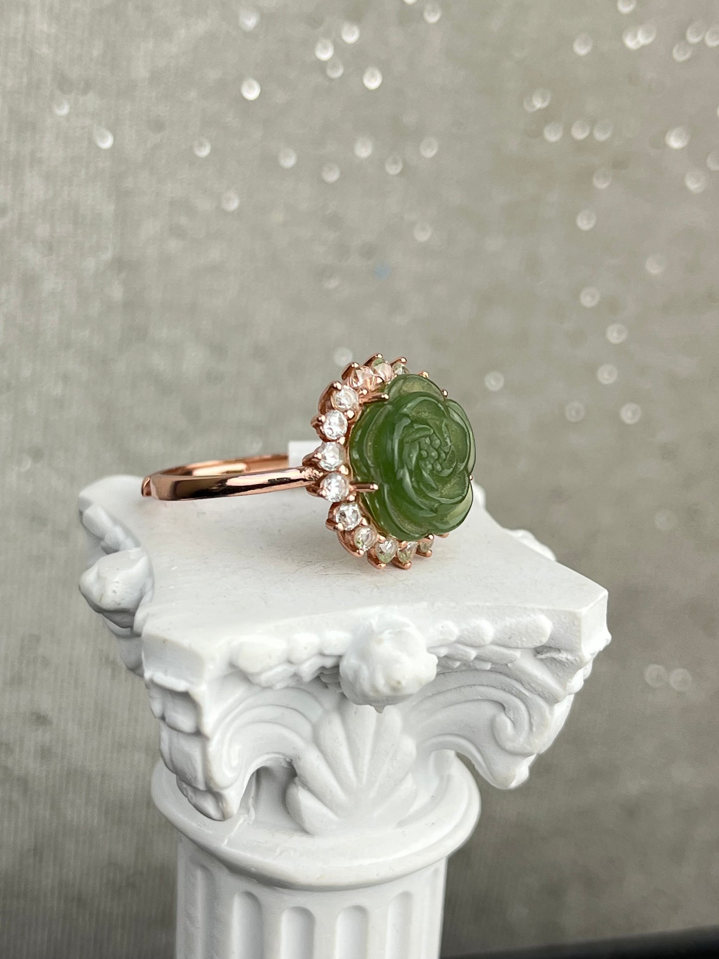 Ring med Jade, Nefritt i 925 sterling sølv