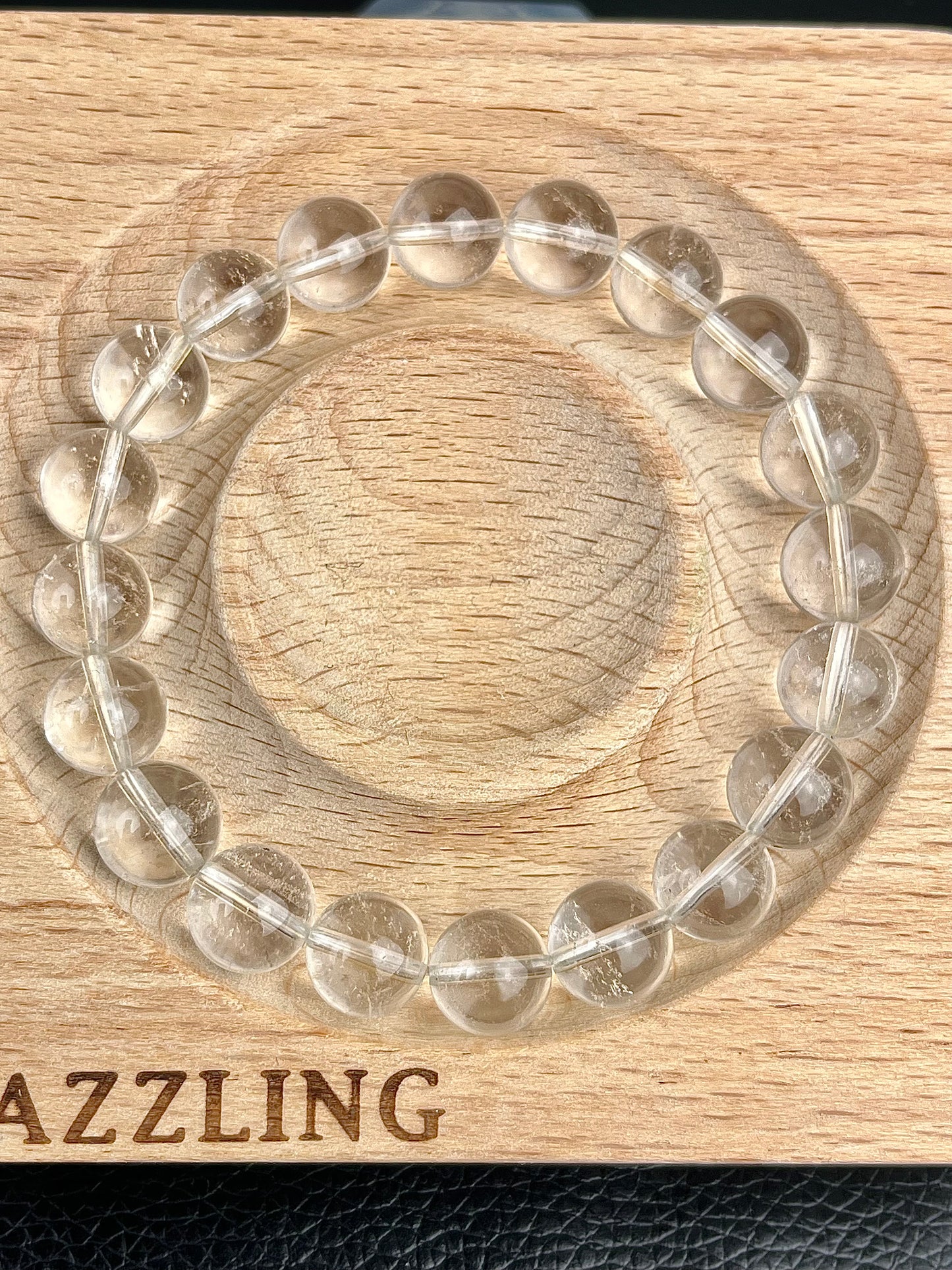 Bergkrystall klar kvarts armbånd 9-10mm+