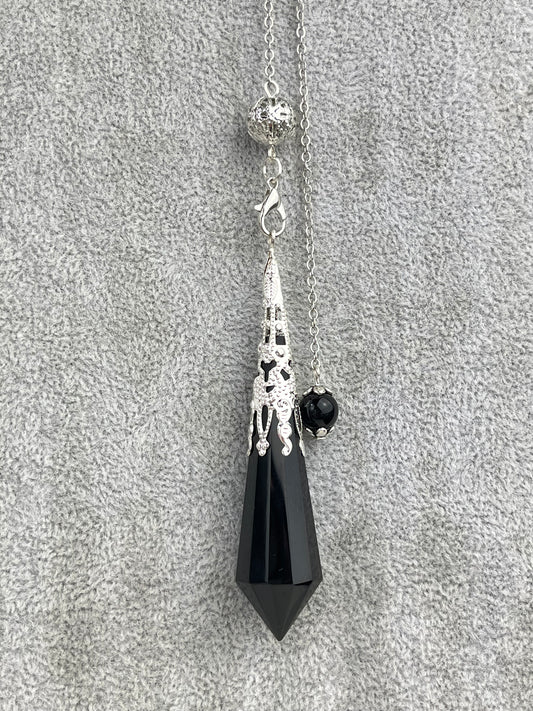 Obsidian Anheng/Pendel med kjede