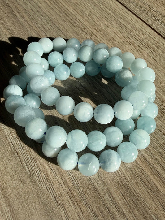 Akvamarin armbånd 9-11mm+