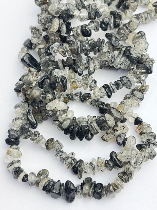 Turmalinkvarts chips armbånd 8mm+