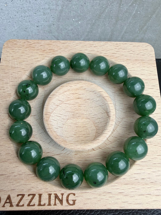 Jade, Nefritt armbånd 12mm+