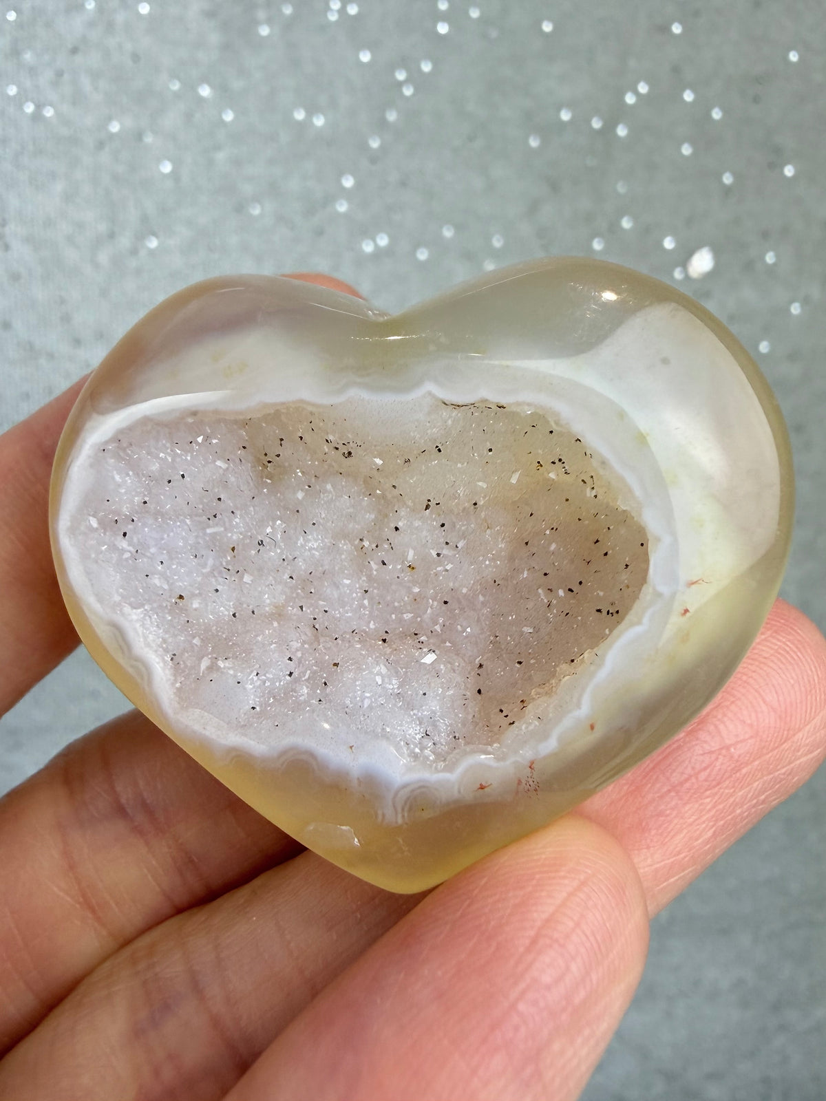 Druzy Agat Hjerte