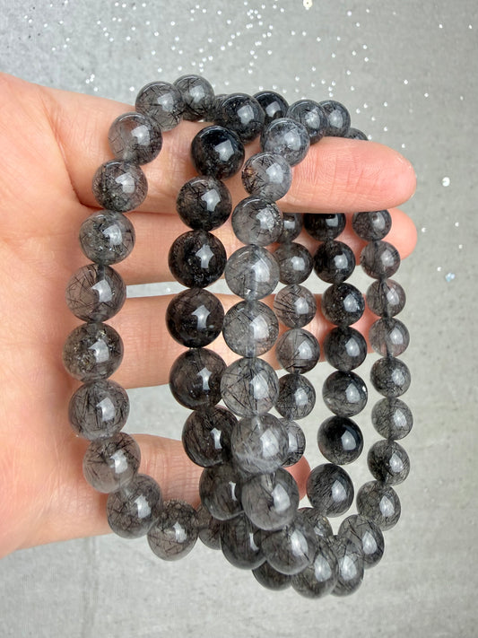 Turmalinkvarts armbånd 8-9mm+