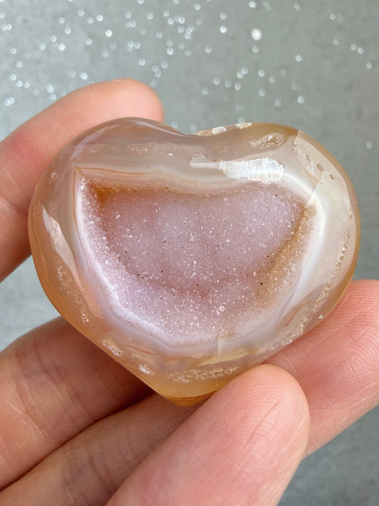 Druzy Agat Hjerte
