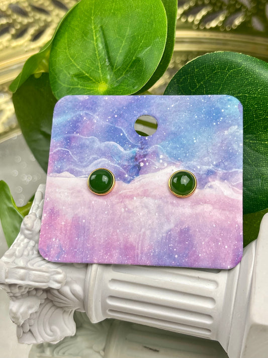 Øredobber med Jade i 925 sterling sølv