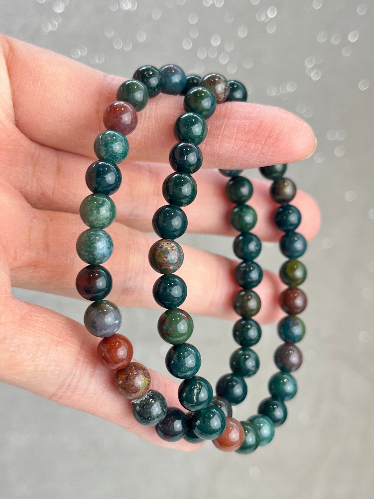 Bloodstone (Heliotrope) Bracelet 6mm+