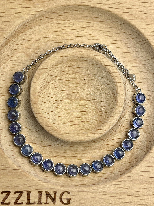 Tanzanitt armbånd i 925 sterling sølv