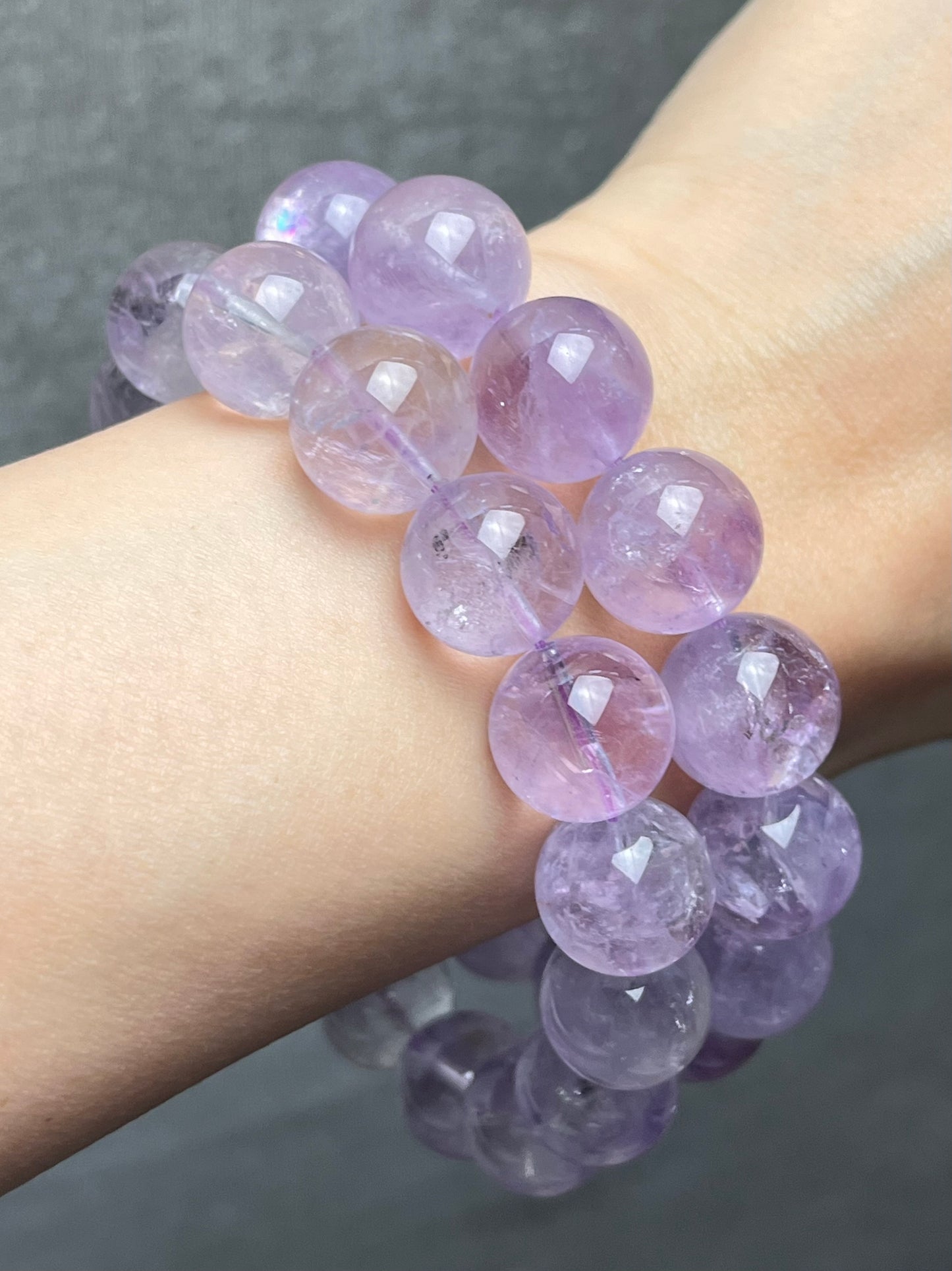 Ametyst armbånd 14mm+