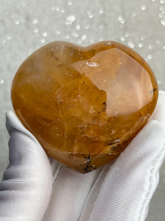 Dendritic Golden Healer Kvarts Hjerte