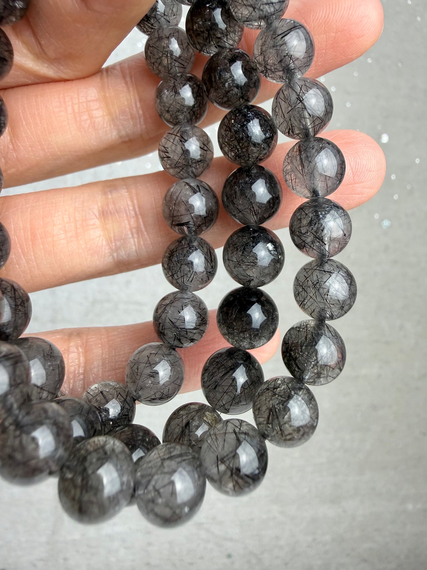 Turmalinkvarts armbånd 8-9mm+