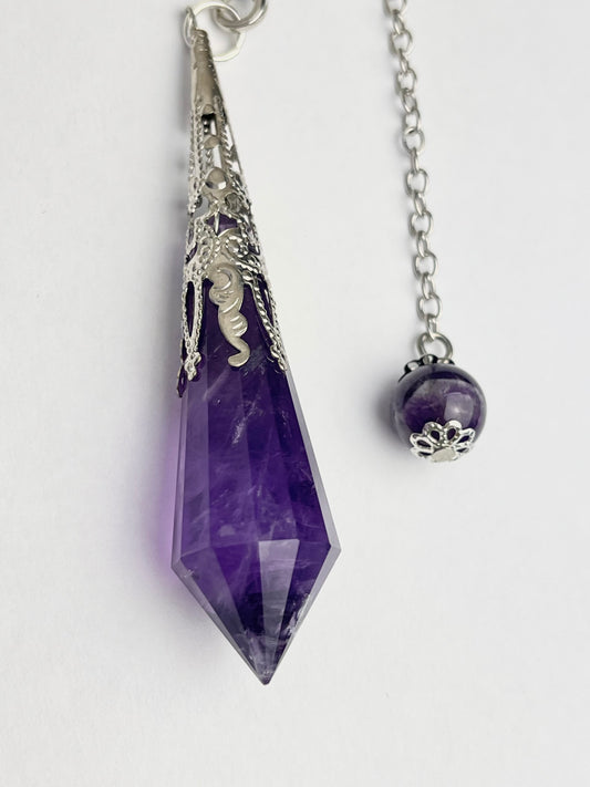 Ametyst Anheng/Pendel med kjede