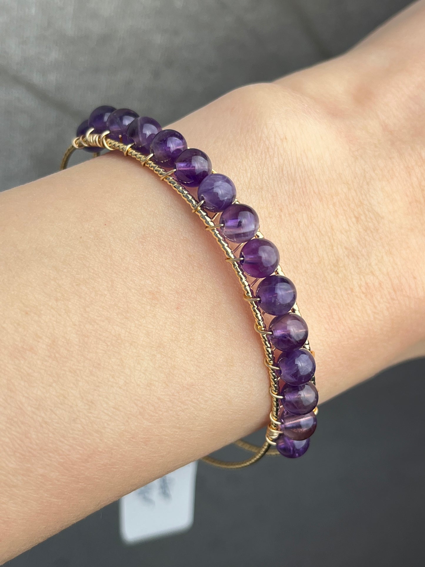 Ametyst- Håndlaget armbånd