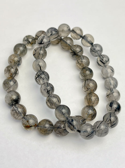 Turmalinkvarts armbånd 9-10mm+