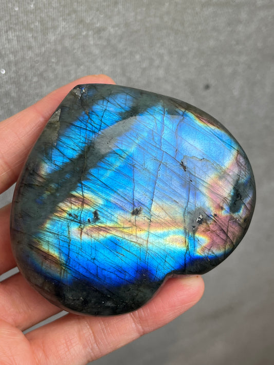 Labradoritt Hjerte 7cm