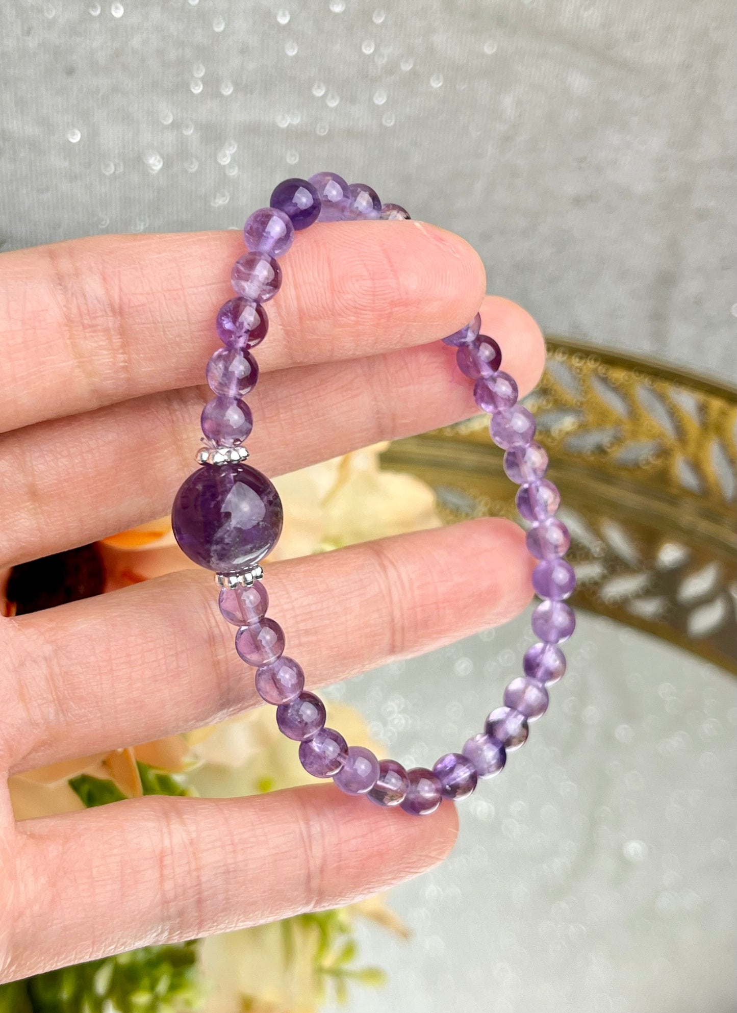 Ametyst armbånd 5mm+/11mm+