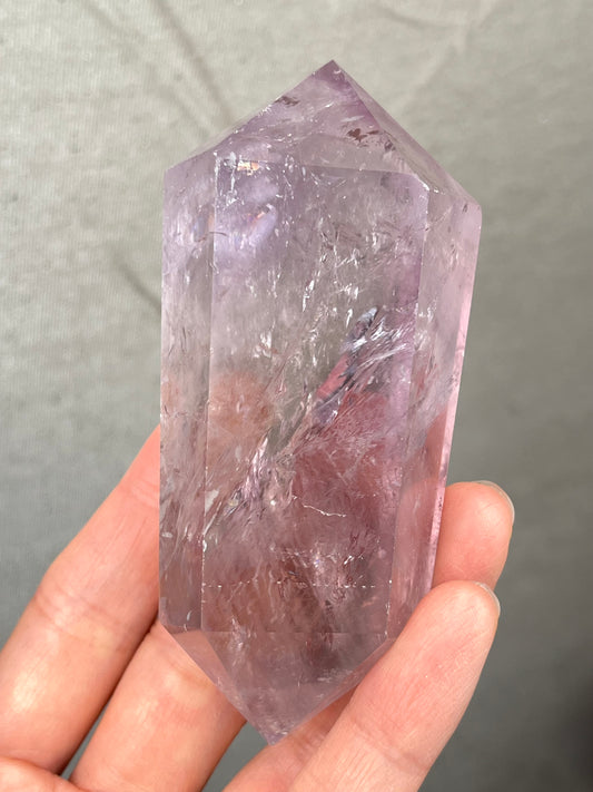 Ametyst polert dobbelt terminert