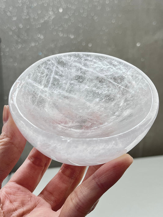 Bergkrystall klarkvarts skål