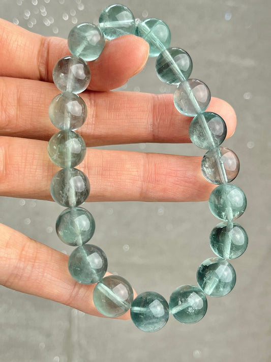 Grønn Fluoritt armbånd 10mm+