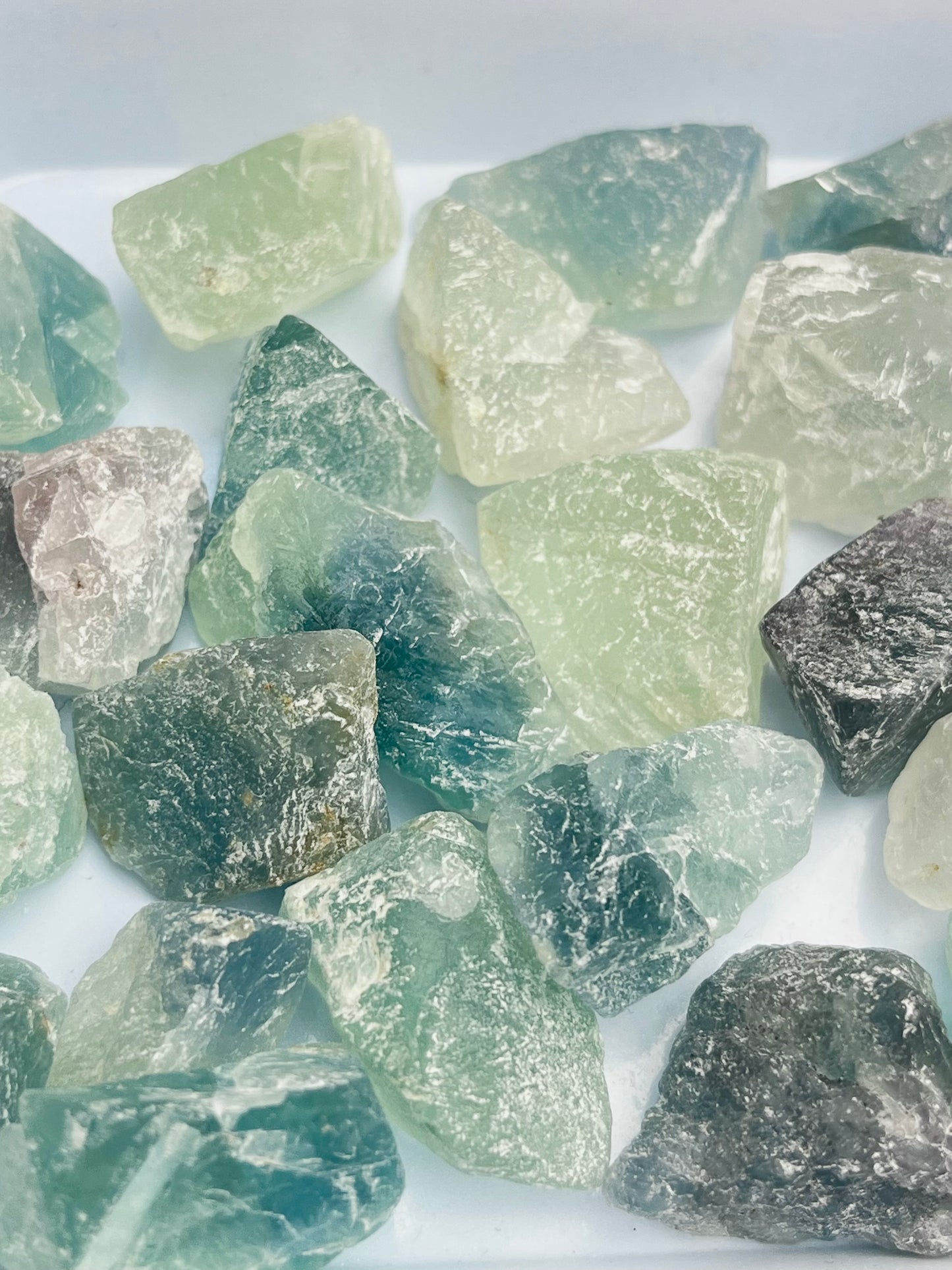 Blågrønn Fluoritt, Rå 20-30mm