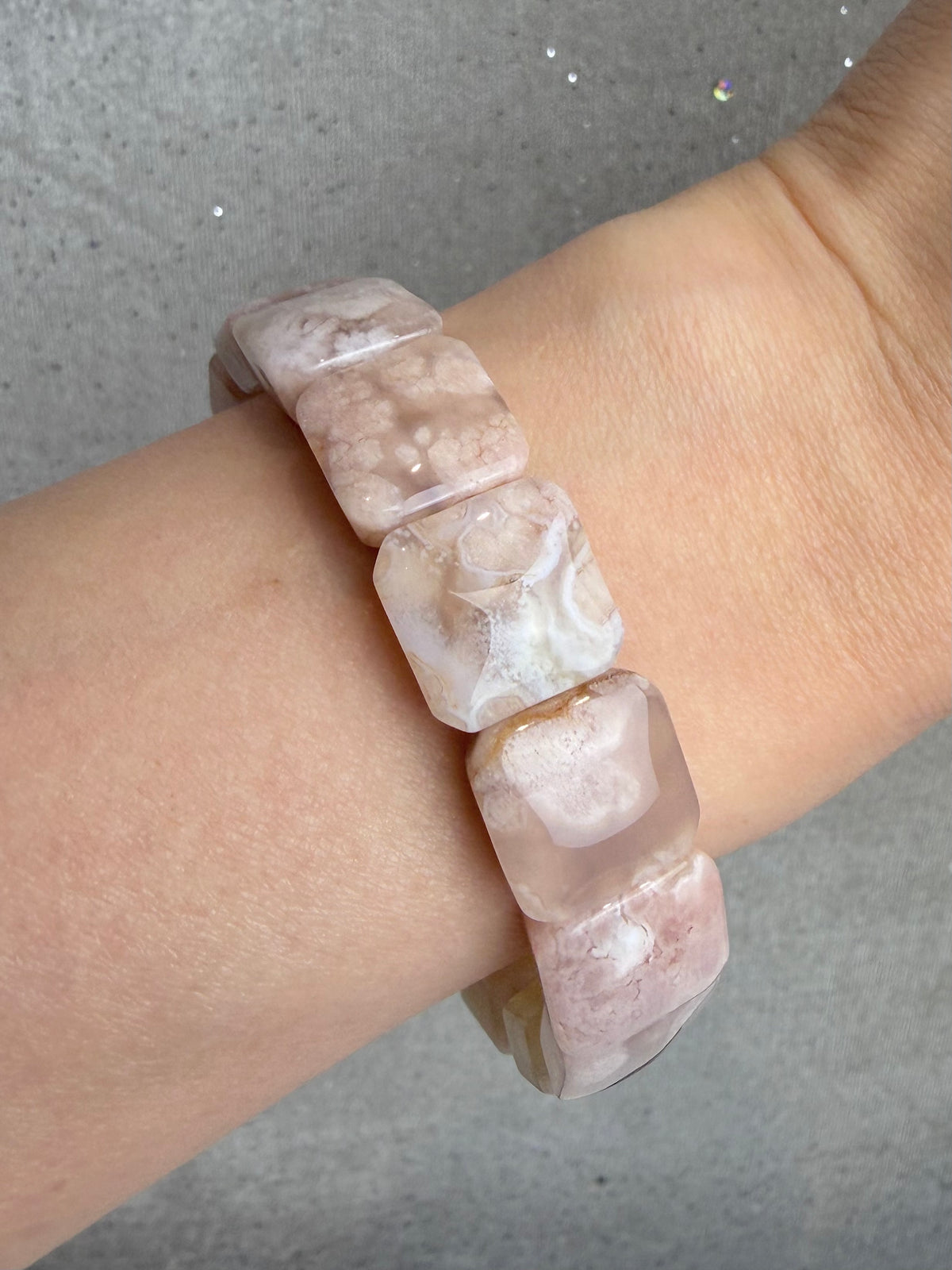 Flower Agate Bracelet 13-14mm+