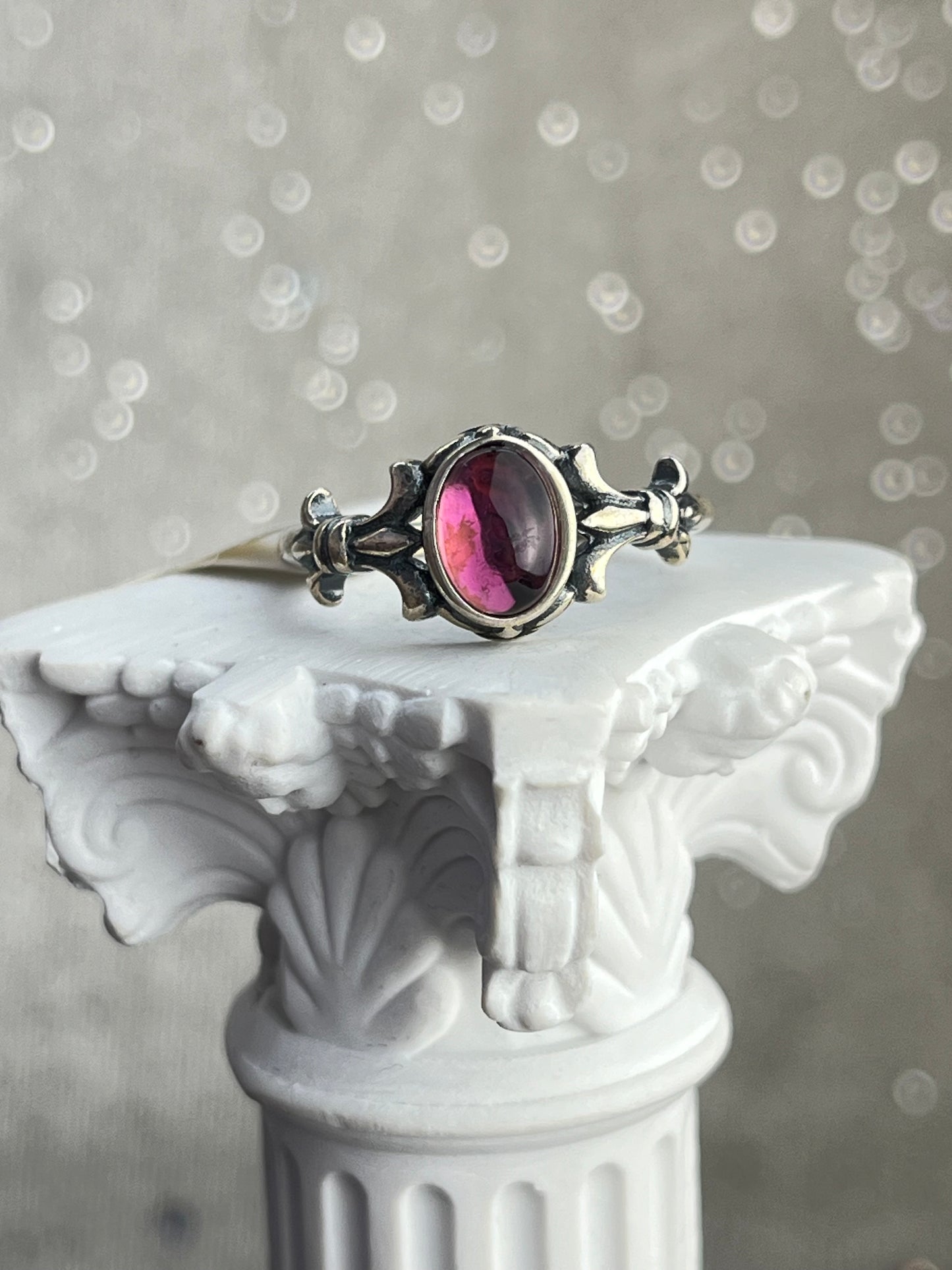 Ring med Rosa Turmalin i 925 sterling sølv