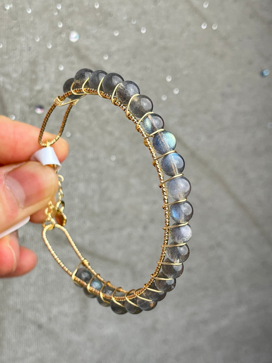 Labradoritt- Håndlaget armbånd