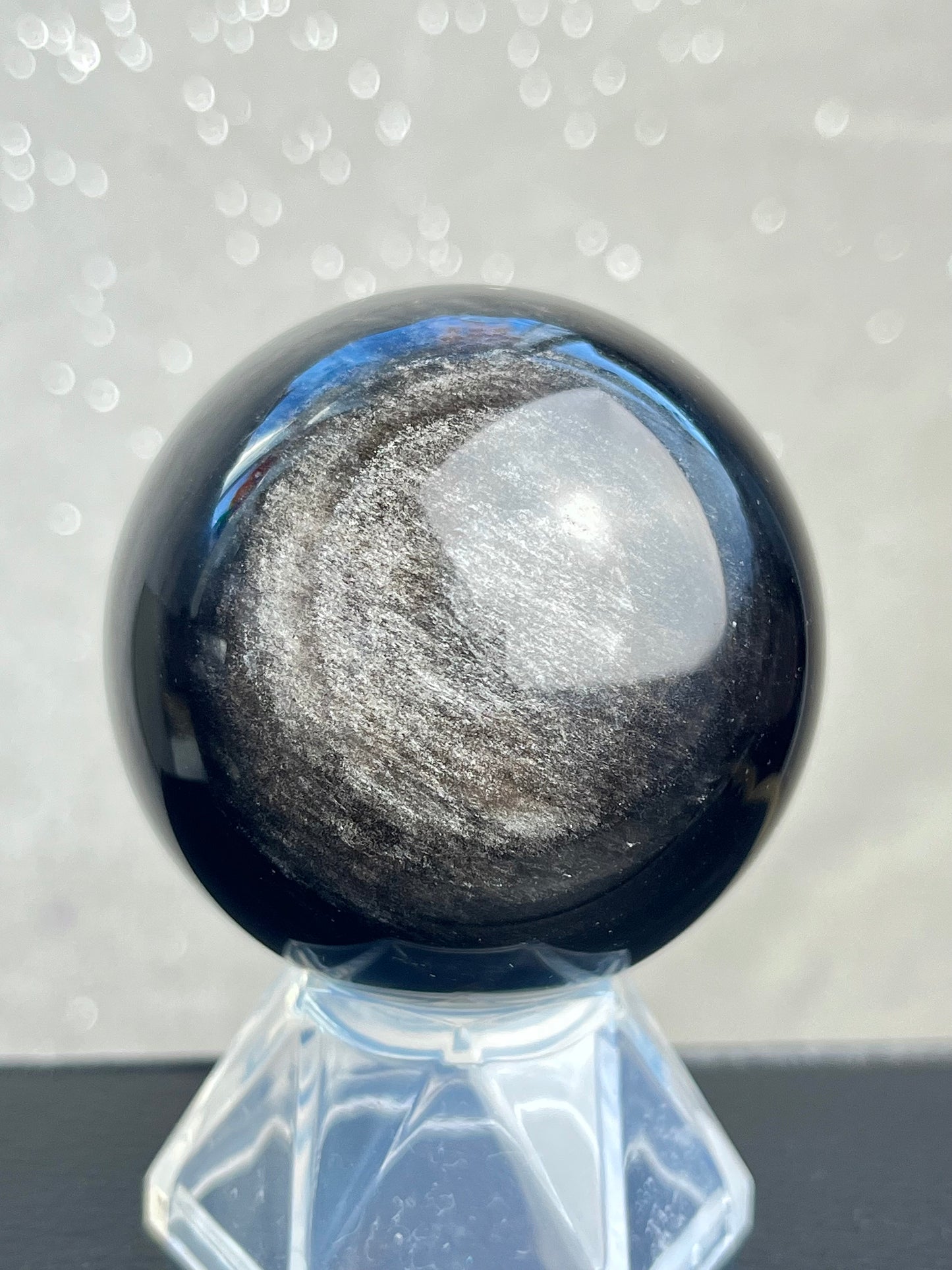 Sølv obsidian kule