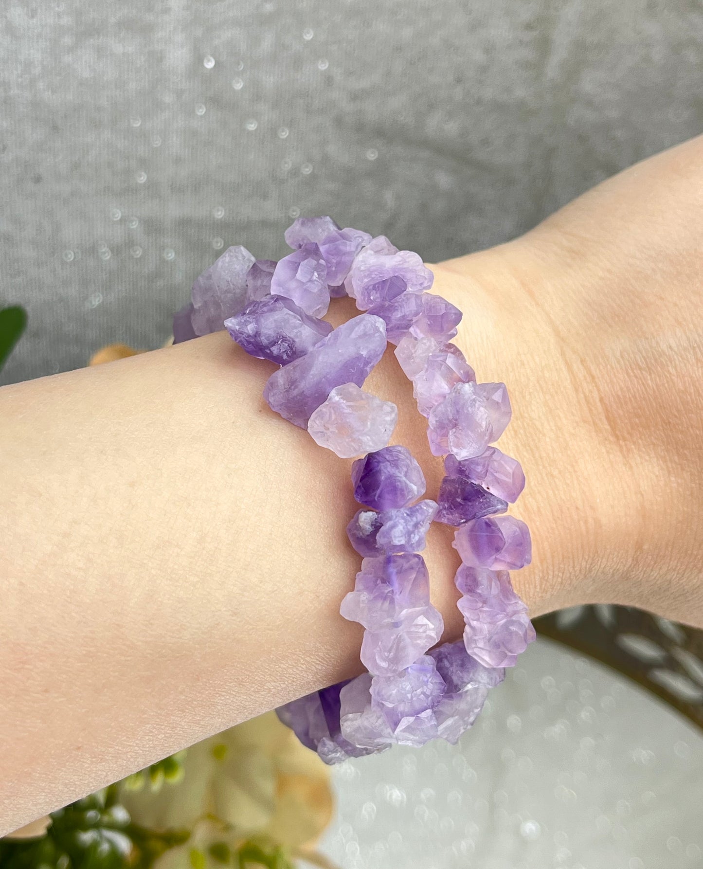 Ametyst armbånd 10-12mm+