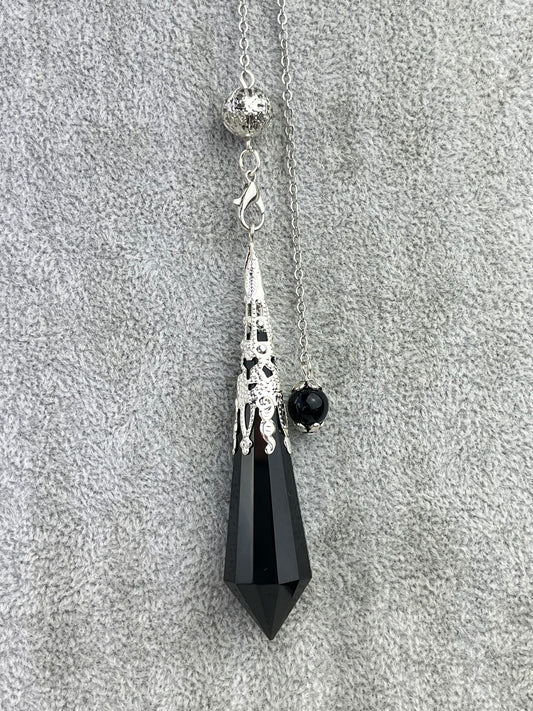 Obsidian Anheng/Pendel med kjede