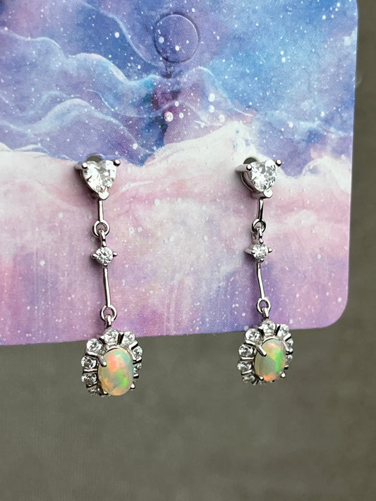 Opal øredobber i 925 sterling sølv