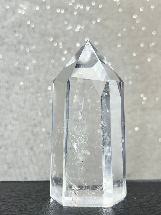 Bergkrystall klar kvarts tårn