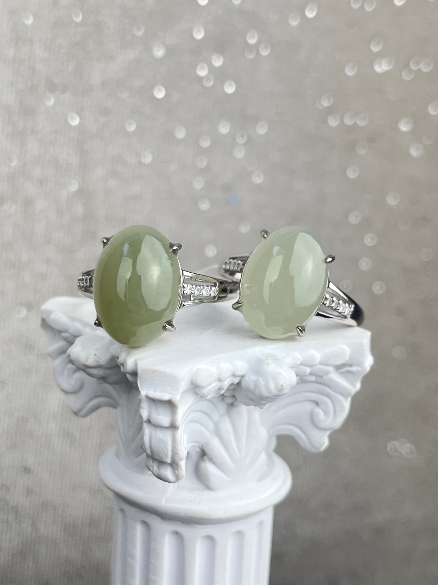 Ring med Jade, Nefritt i 925 sterling sølv