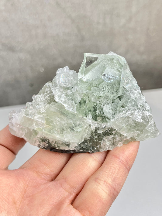 Grønn Fluorit med kvarts