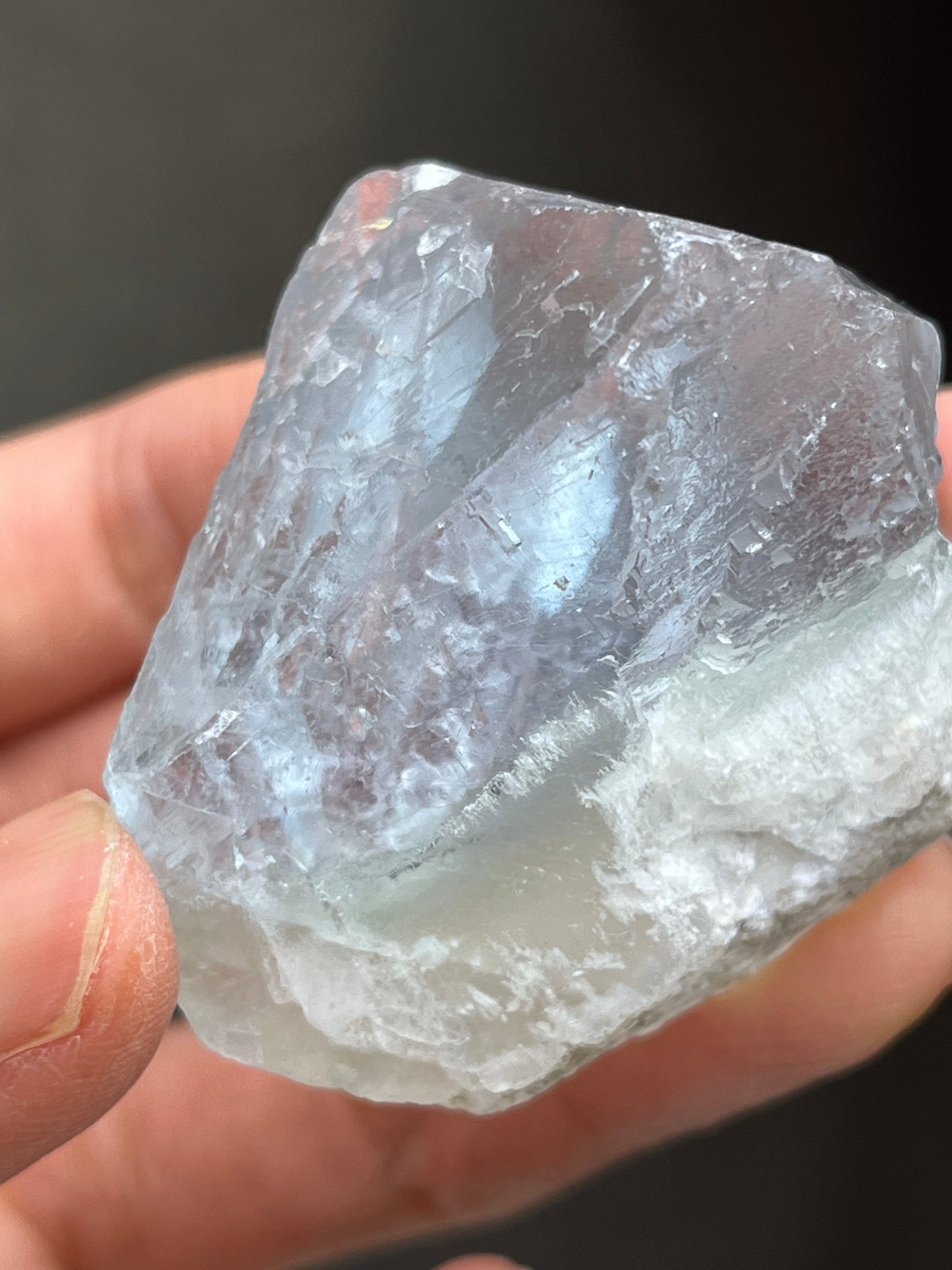 Lys blå Fluoritt, Rå, God kvalitet