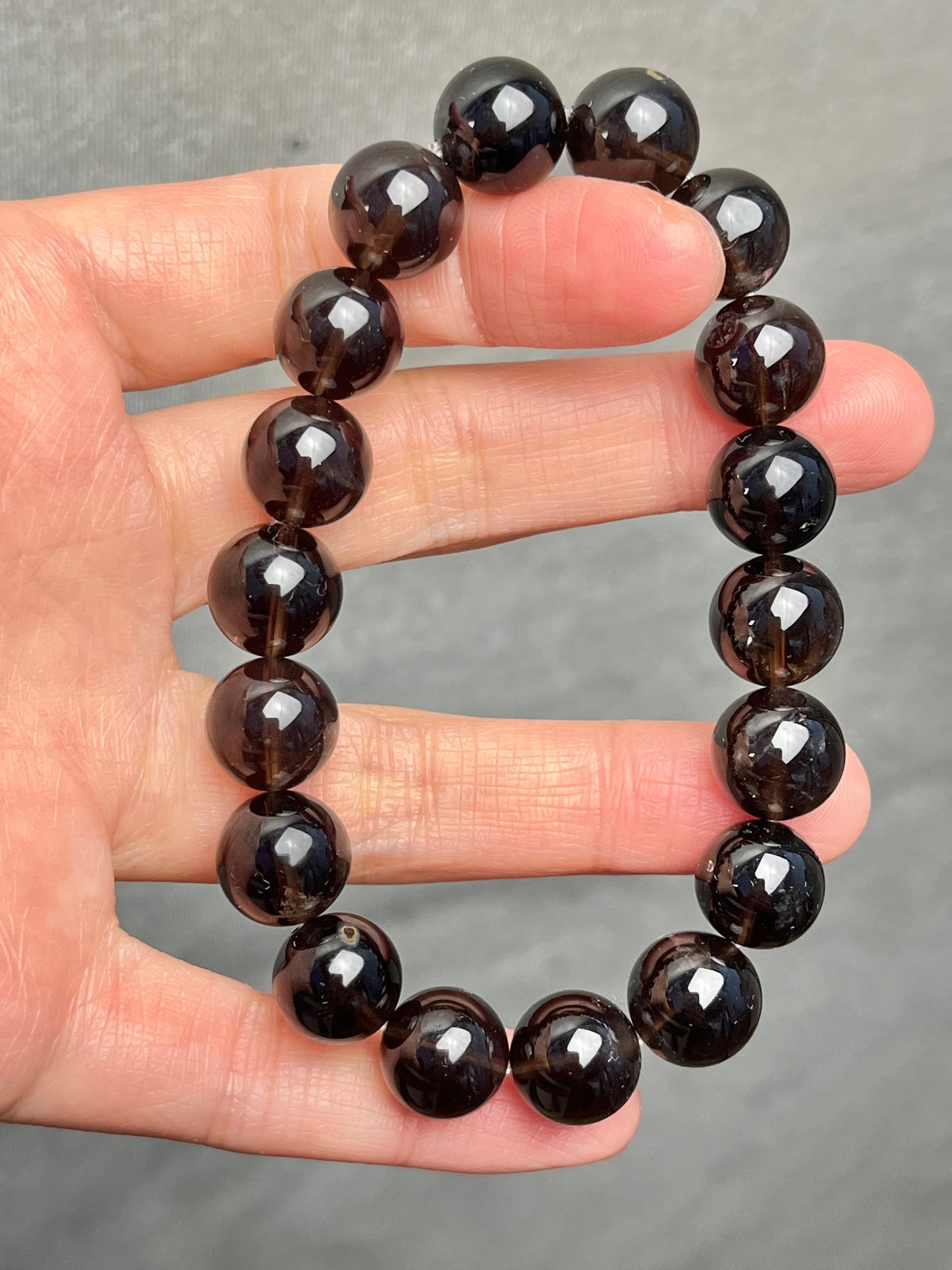 Røykkvarts armbånd 11mm+