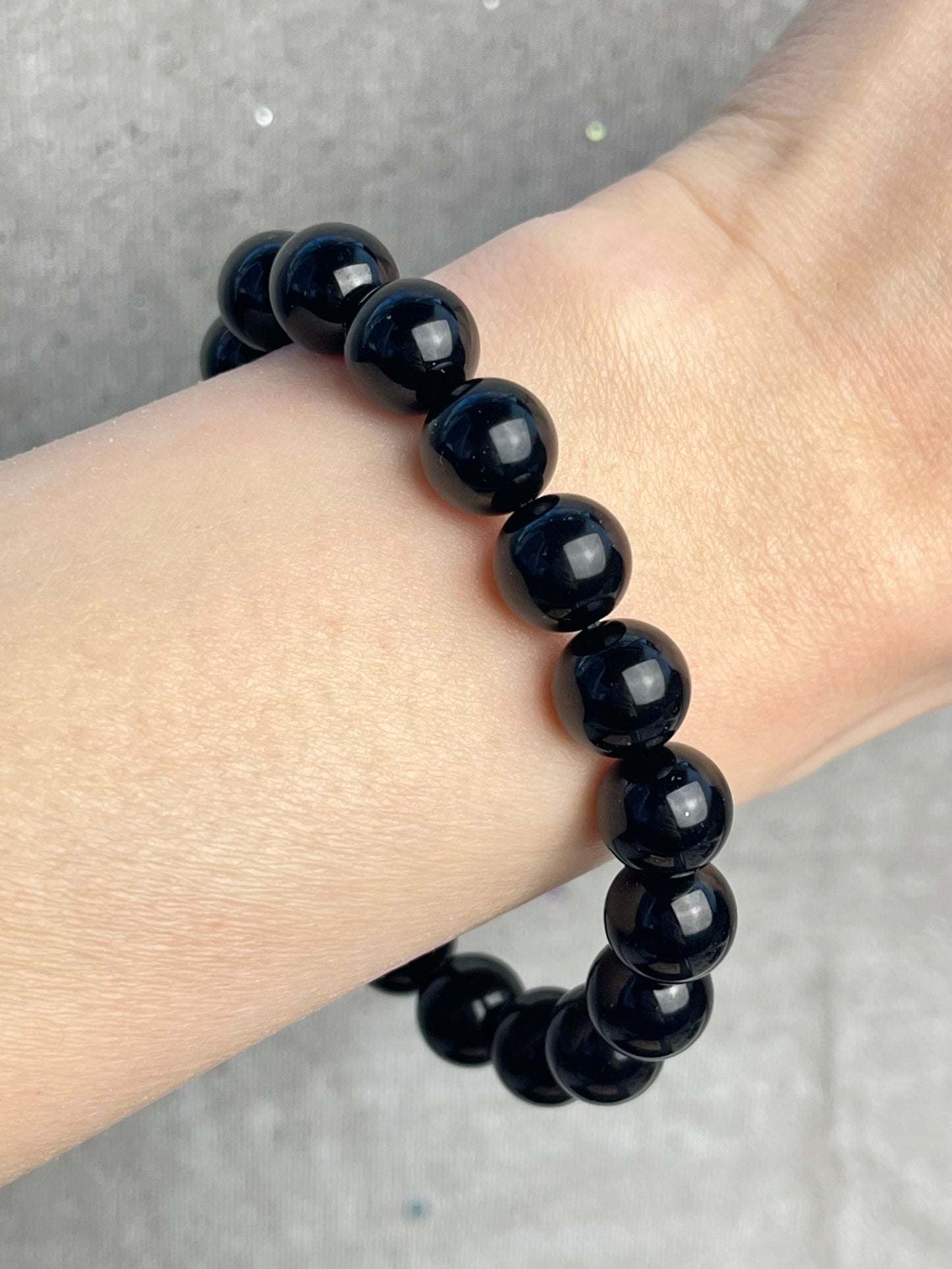 Obsidian armbånd 10mm+